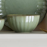 Latina Fluted Stoneware Bowl 9cm - Green