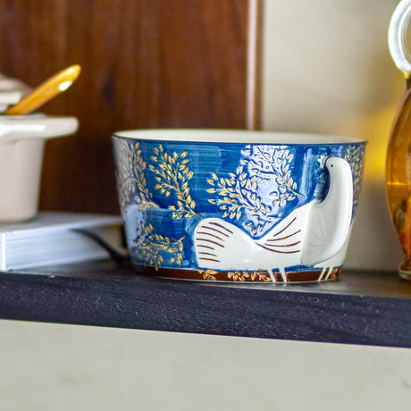 Hezha Stoneware Bowl 13cm - Blue