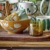 Tangier Floral Stoneware Bowl 19.5cm - Orange