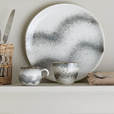 Paula Striped Stoneware Side Plate - White