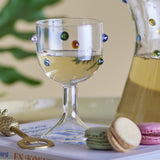 Thalia Dotted Wine Glass - Clear