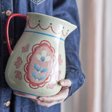 Odina Floral Stoneware Jug 3300ml - Cream