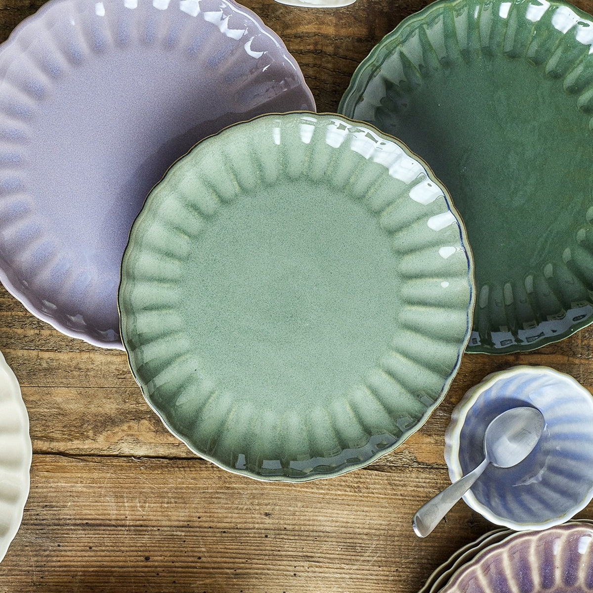 Latina Speckled Stoneware Side Plate - Green