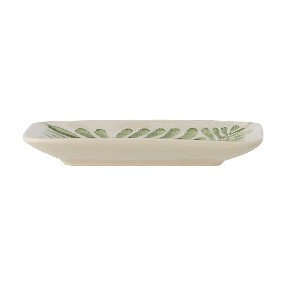 Fauni Leaf Stoneware Plate - Green