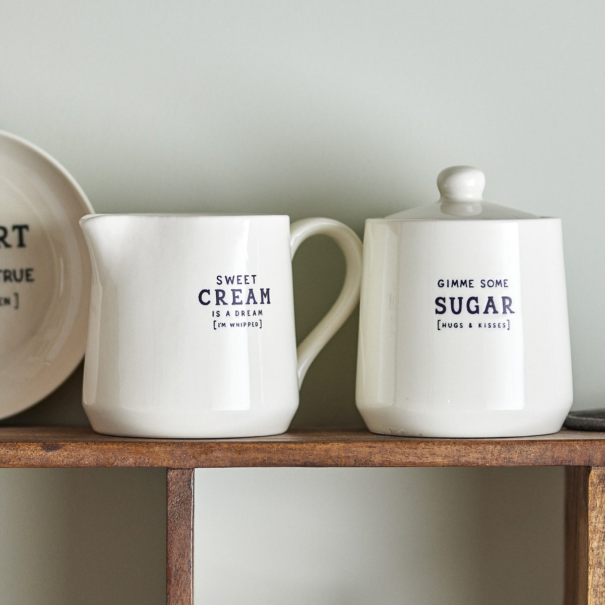 Wendy Stoneware Milk Jug & Sugar Bowl 370ml Set of 2 - White
