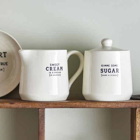 Wendy Stoneware Milk Jug & Sugar Bowl 370ml Set of 2 - White