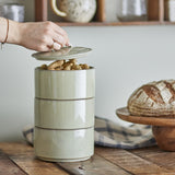 Ebba Stoneware Storage Jar with Lid 940ml - Green