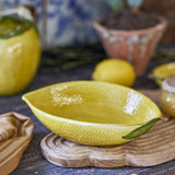 Limone Lemon Stoneware Bowl 26x18cm - Yellow