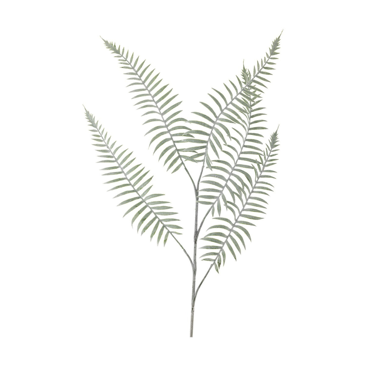 Sago Artificial Stem in green, a single branching stalk with arching fern-like fronds lined with narrow leaflets, shown against a plain white background.