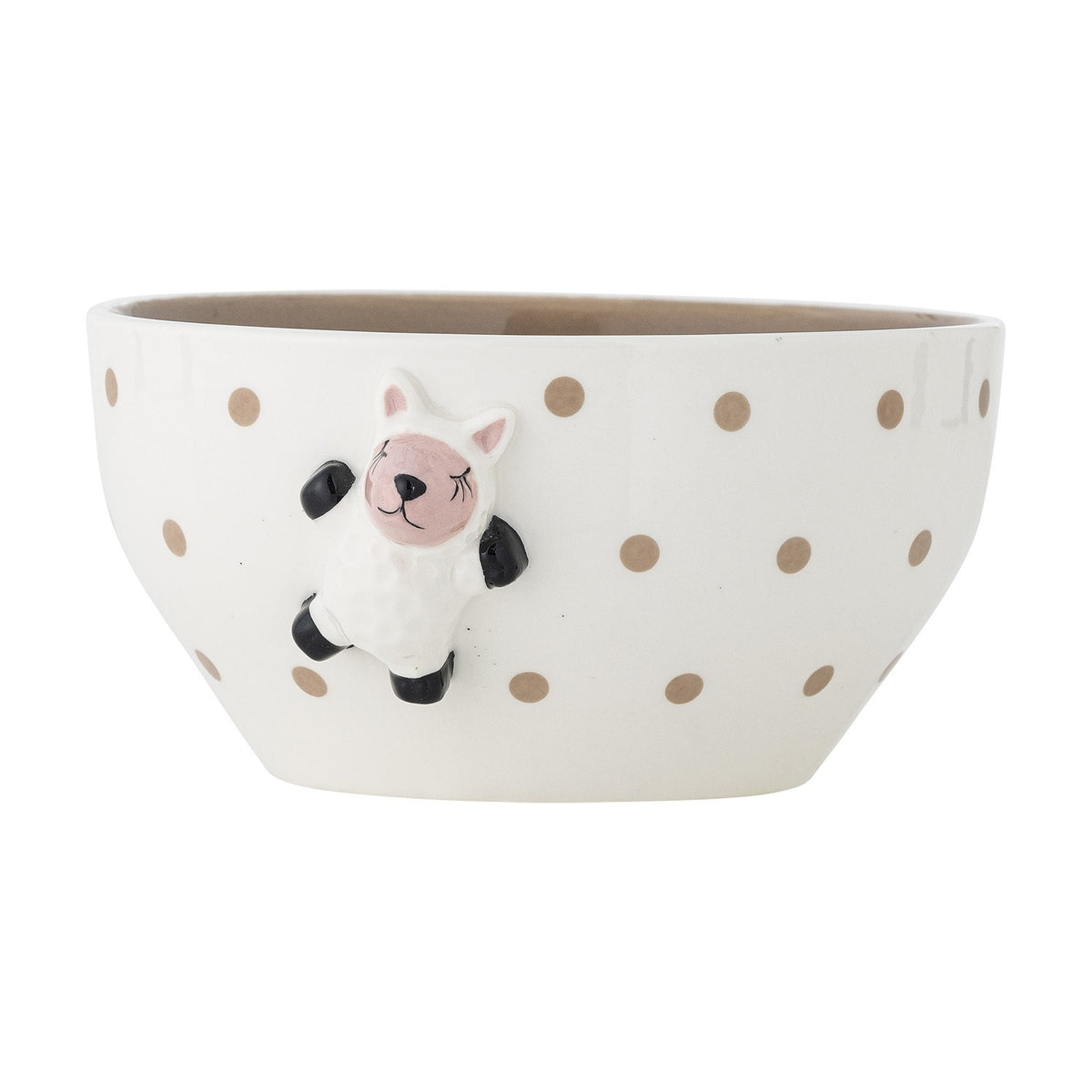 Dolly Dotted Stoneware Bowl 14cm - White