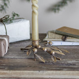 Mirabel Iron Christmas Candle Holder - Gold