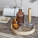 Sanga Star Christmas Trays with Tealight Holders Set of 6 - Brown