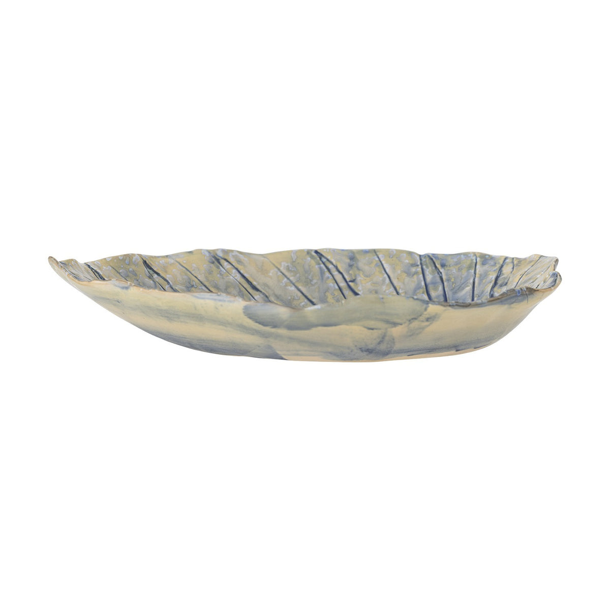 Rowan Leaf Stoneware Platter - Blue