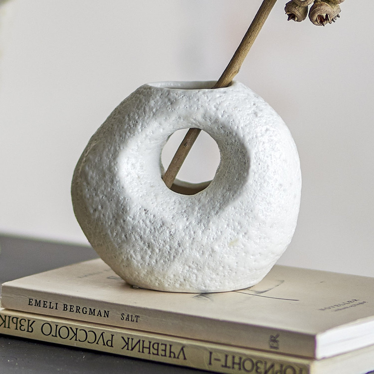 Caia Stoneware Vase 9.5cm - White