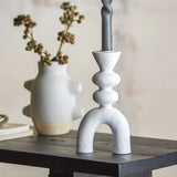 Syra Resin Candle Holder 21cm - White