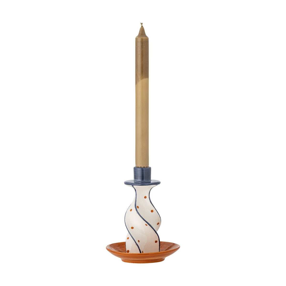 Kairi Stoneware Candle Holder 15.5cm - Multi