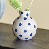 Fian Dotted Ceramic Vase 11cm - White