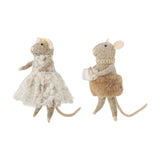 Peo Floral Wool Christmas Tree Decorations Set of 2 - Beige