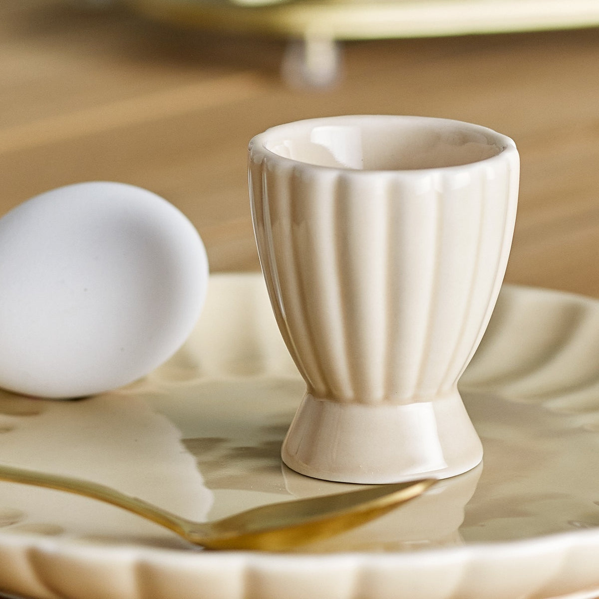 Latina Stoneware Egg Cup - Beige