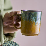 Yuma Stoneware Tea Mug with Lid & Strainer 250ml - Multi