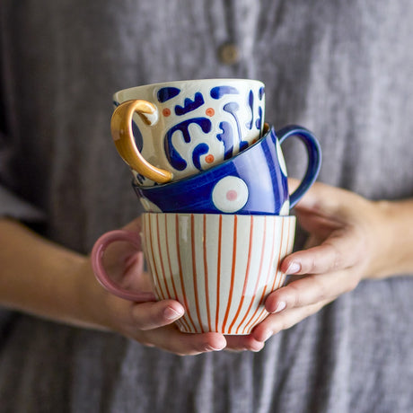Eviaya Stoneware Cups 290ml Set of 3 - Multi