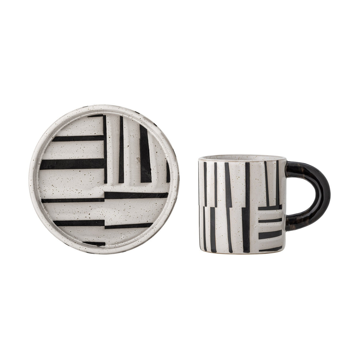 Frankie Stoneware Cup & Saucer 300ml Set of 2 - White