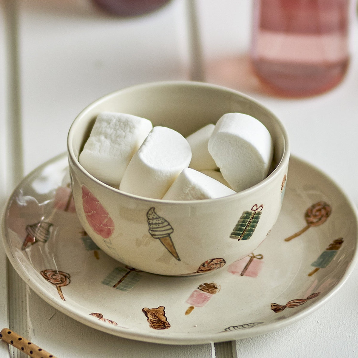 Sweets Stoneware Kids Dinner Set of 3 - Cream