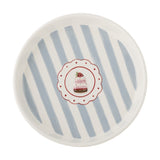 Lively Striped Stoneware Platter - Blue