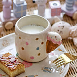 Creamy Dotted Stoneware Cup 255ml - Cream
