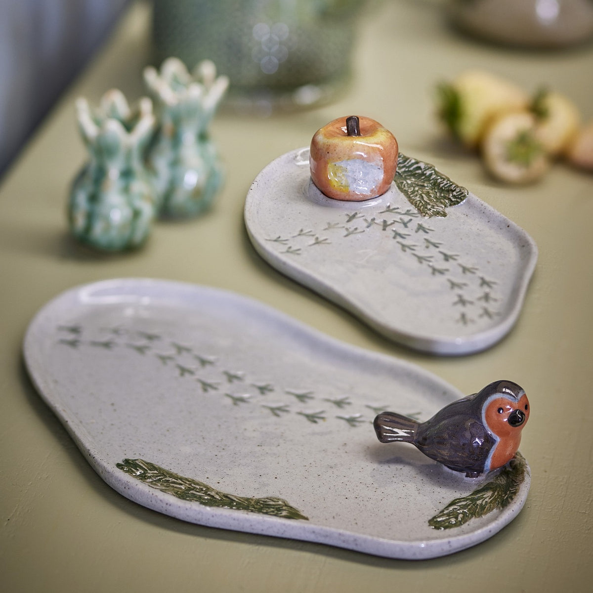 Bleak Stoneware Platters Set of 2 - Grey