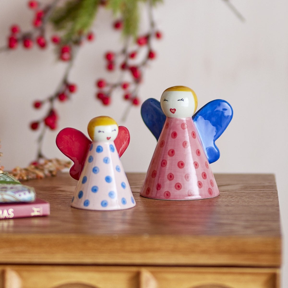 Caramella Stoneware Christmas Decorations Set of 2 - Multi