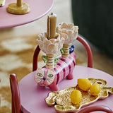 Missy Cat Stoneware Candle Holder - Pink