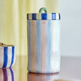 Phoenix Striped Stoneware Storage Jar with Lid 500ml - Multi