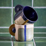 Bolivia Geometric Stoneware Cups 350ml Set of 2 - Multi