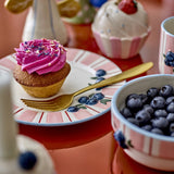Carry Striped Stoneware Side Plates Set of 4 - Pink