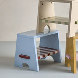 Liova Striped Kids Stool - Blue