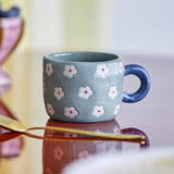 Nini Floral Stoneware Cup 100ml - Green