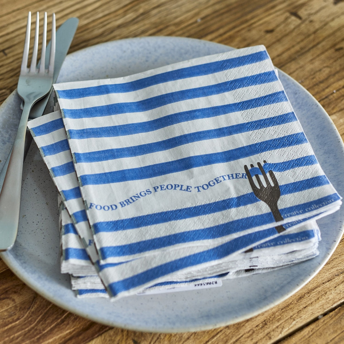 Begonia Striped Paper Napkins Pack of 20 - Multi