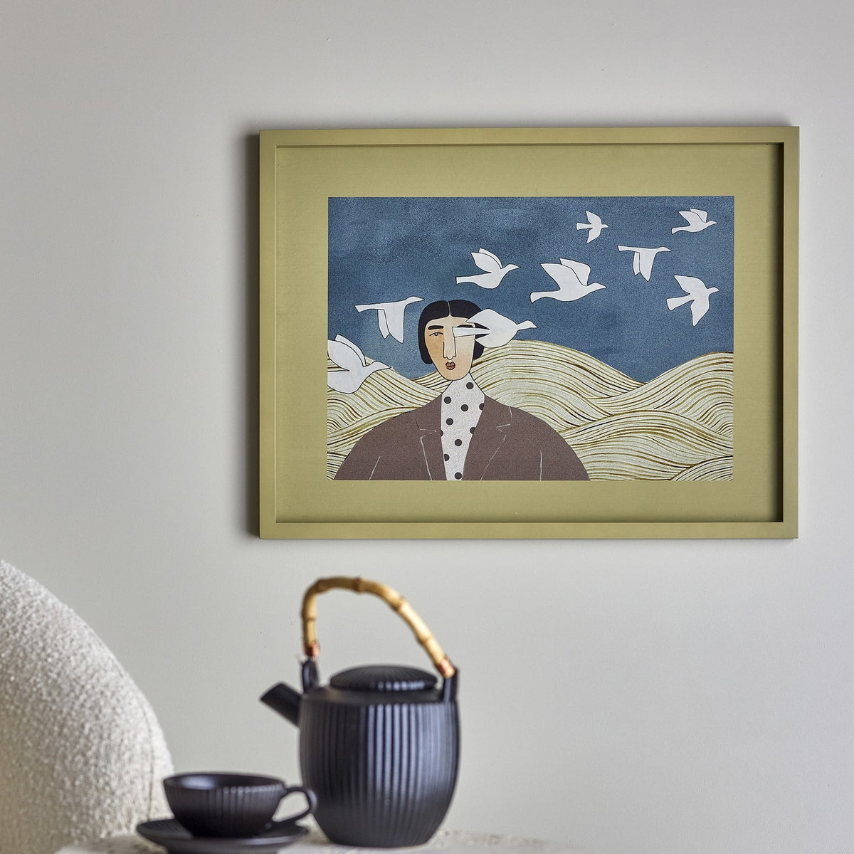 Flyvielle Wooden Framed Print - Multi
