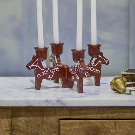 Siffer Resin Advent Candle Holder - Red