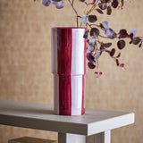 Floki Striped Stoneware Vase 31cm - Pink