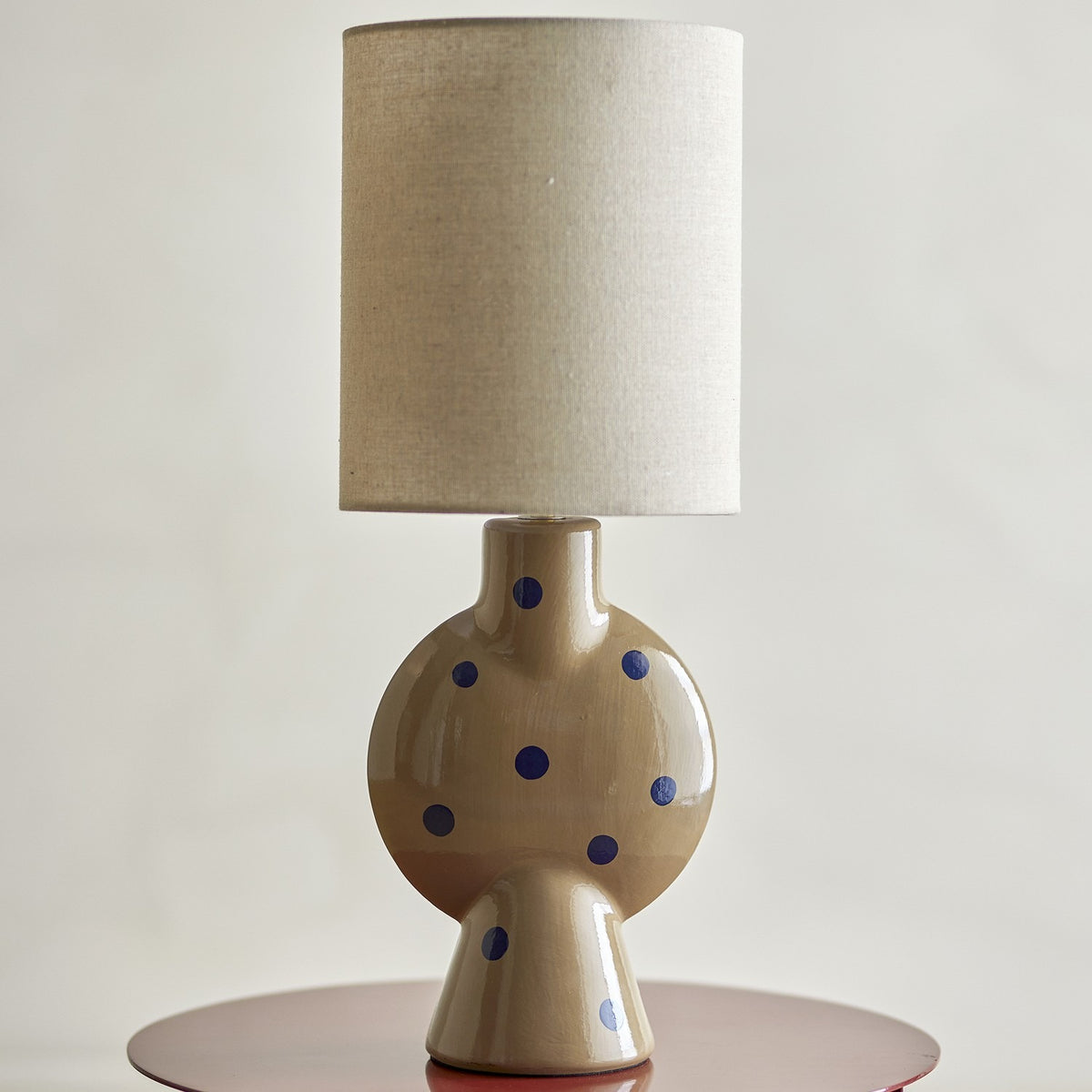 Sergio Dotted Stoneware Table Lamp - Brown