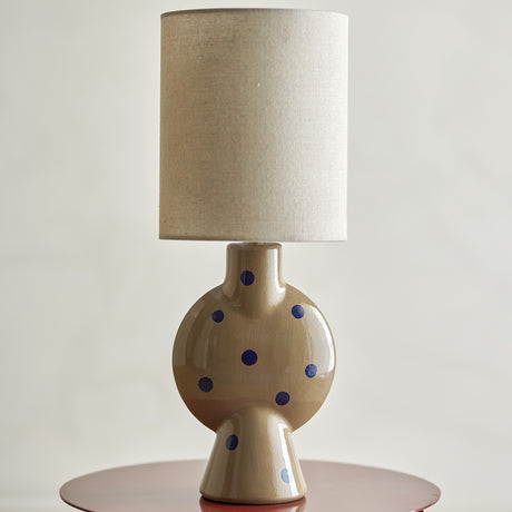 Sergio Dotted Stoneware Table Lamp - Brown