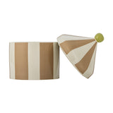 Cimmi Striped Stoneware Storage Jar with Lid - Beige