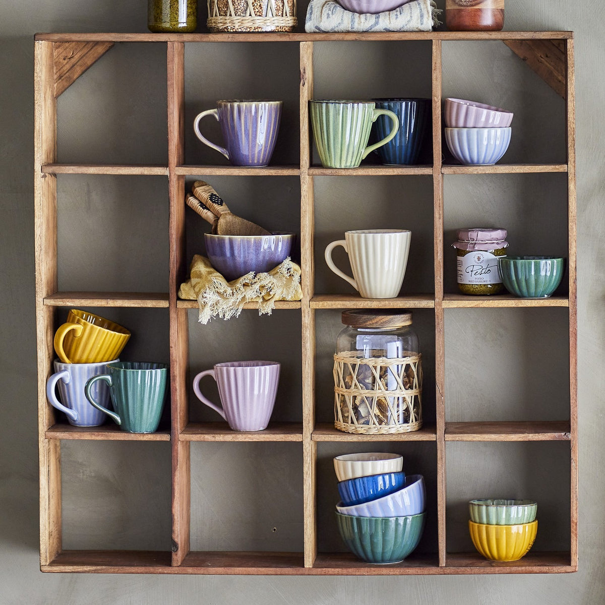 Tilo Wooden Wall Shelf 70x70cm - Brown