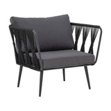 Pavone Fire-resistant Iron Garden Chair - Black
