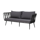 Pavone Fire-resistant Iron Garden Sofa - Black