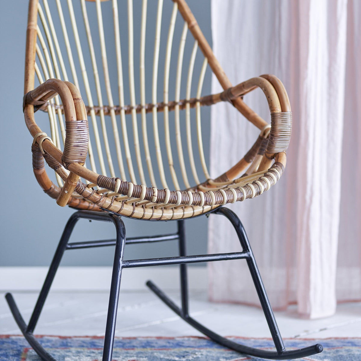 Reine Rattan Rocking Chair - Brown