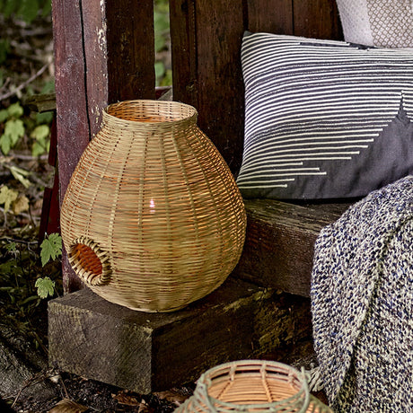 Ottine Round Bamboo Outdoor Lantern - Natural