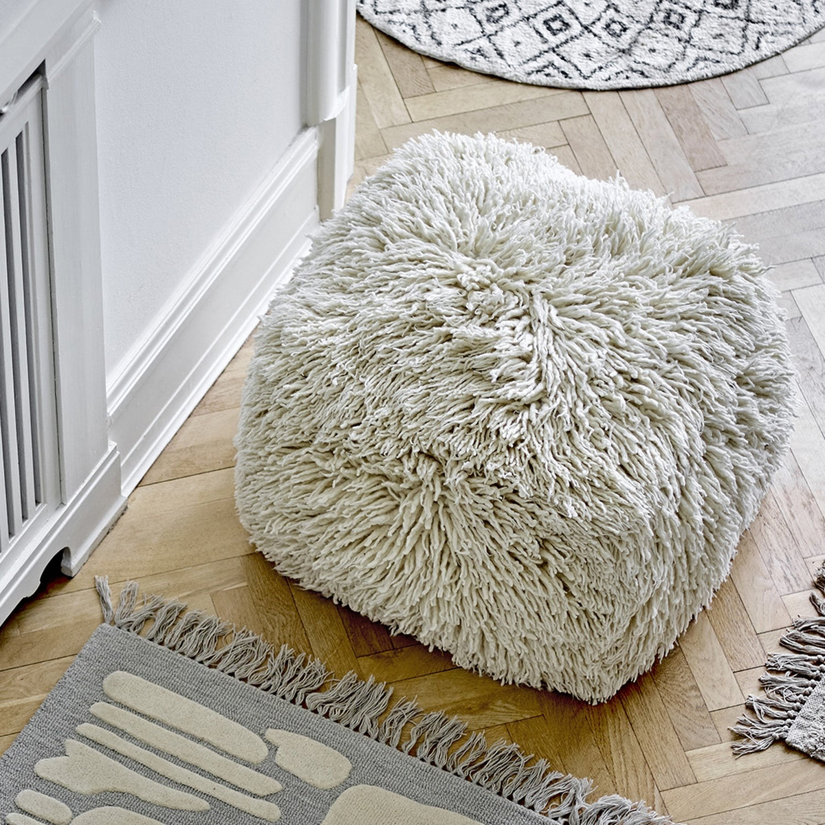 Lomba Wool Pouffe - Natural